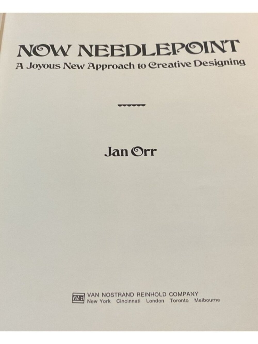 Now Needlepoint By Jan Orr 1975 Hardcover Book Crafting Arts & Crafts